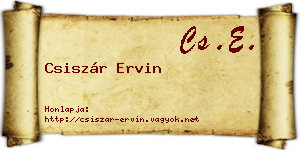 Csiszár Ervin névjegykártya